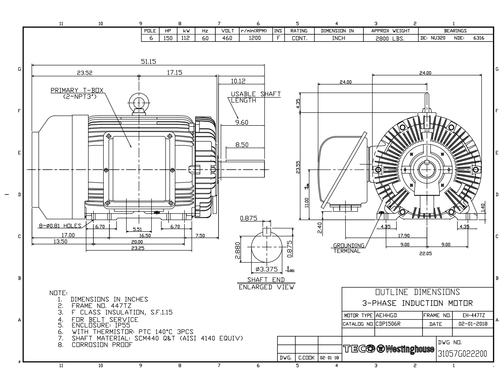 Teco CDP1506R Reference Drawing