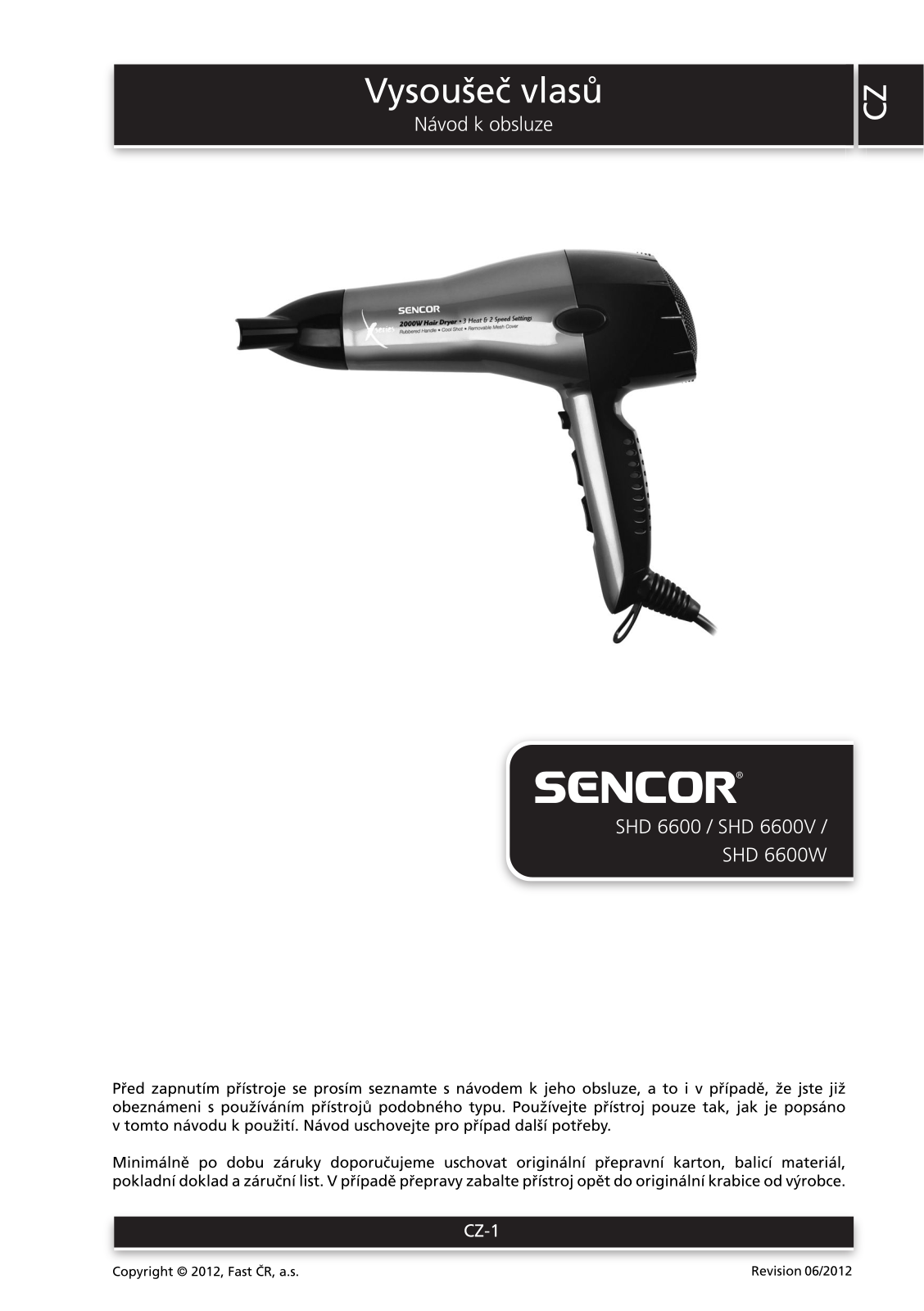 Sencor SHD 6600V User Manual