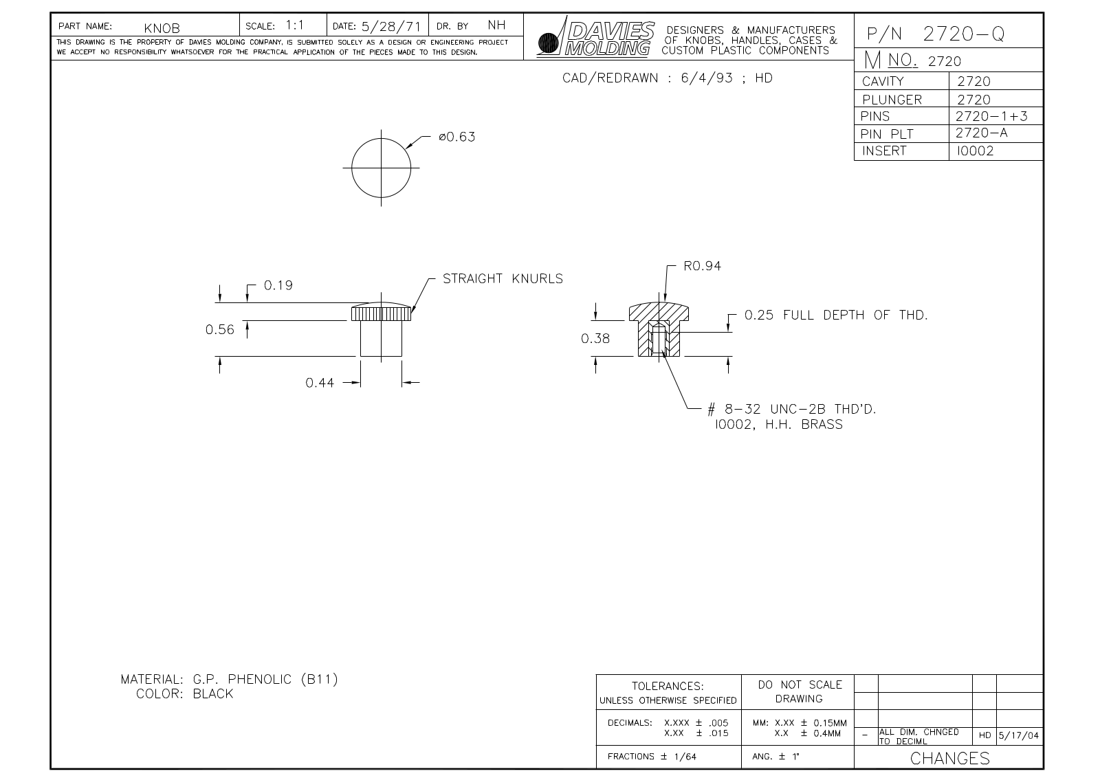 Davies Molding 2720-Q Reference Drawing