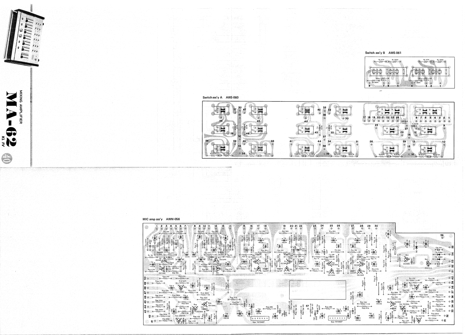 Pioneer MA-62 Schematic