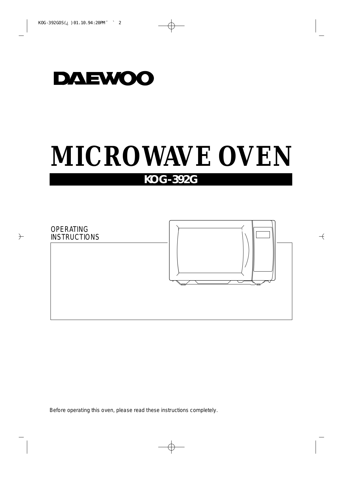 Daewoo KOG-392GOS User Manual