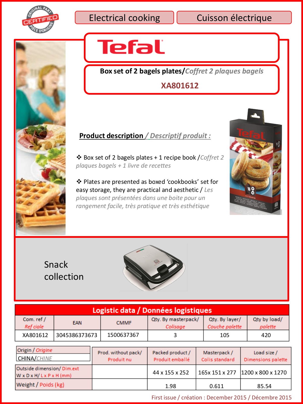 Tefal XA801612 product sheet