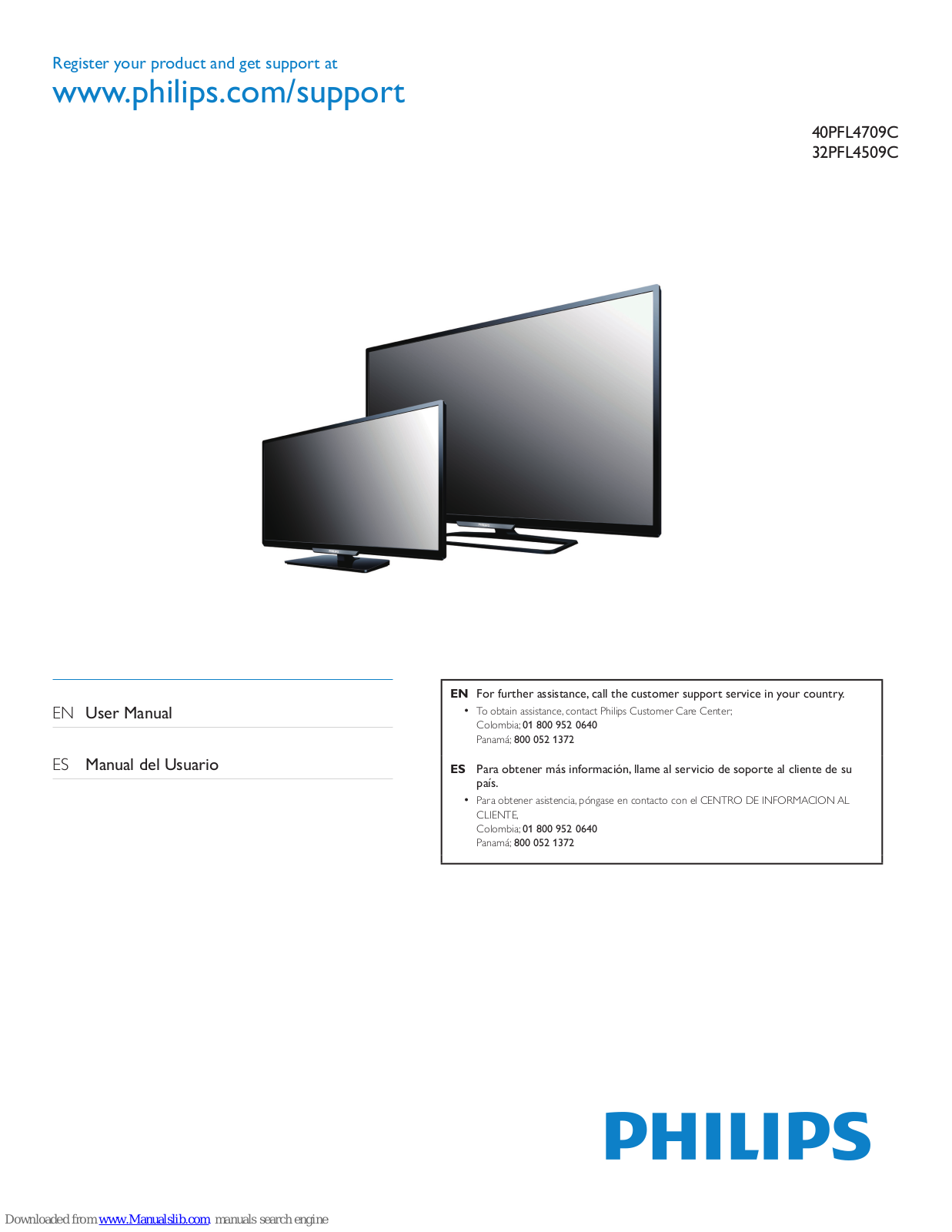 Philips 40PFL4709C, 32PFL4509C User Manual