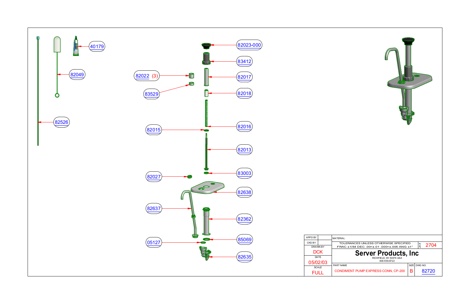 Server 82720 Parts Manual