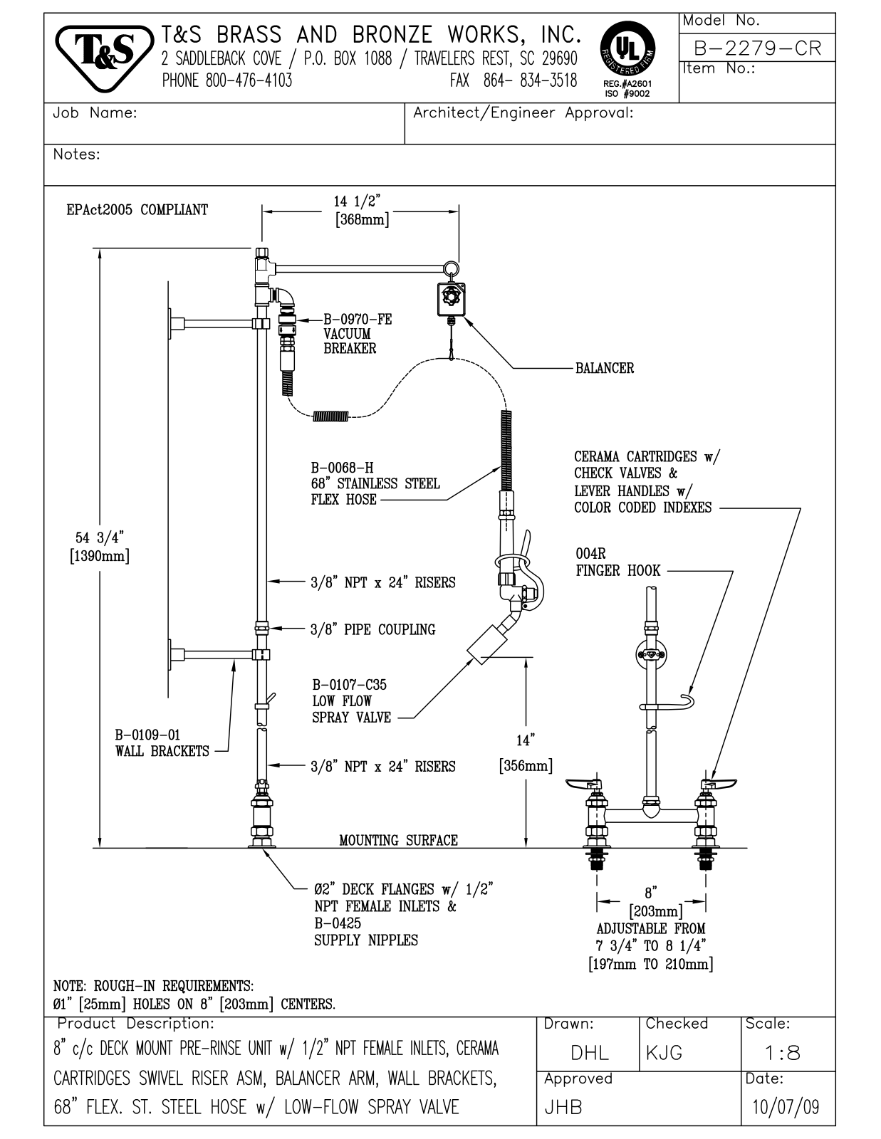 T&S Brass B-2279-CR User Manual