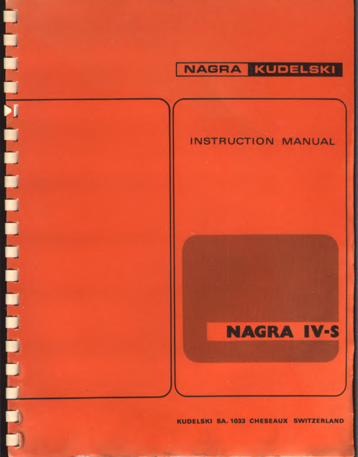 Nagra IV-S Owners Manual