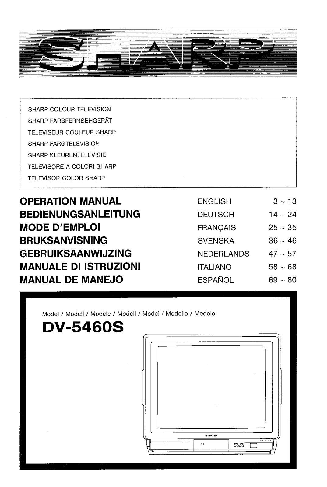 Sharp DV-5460S User Manual