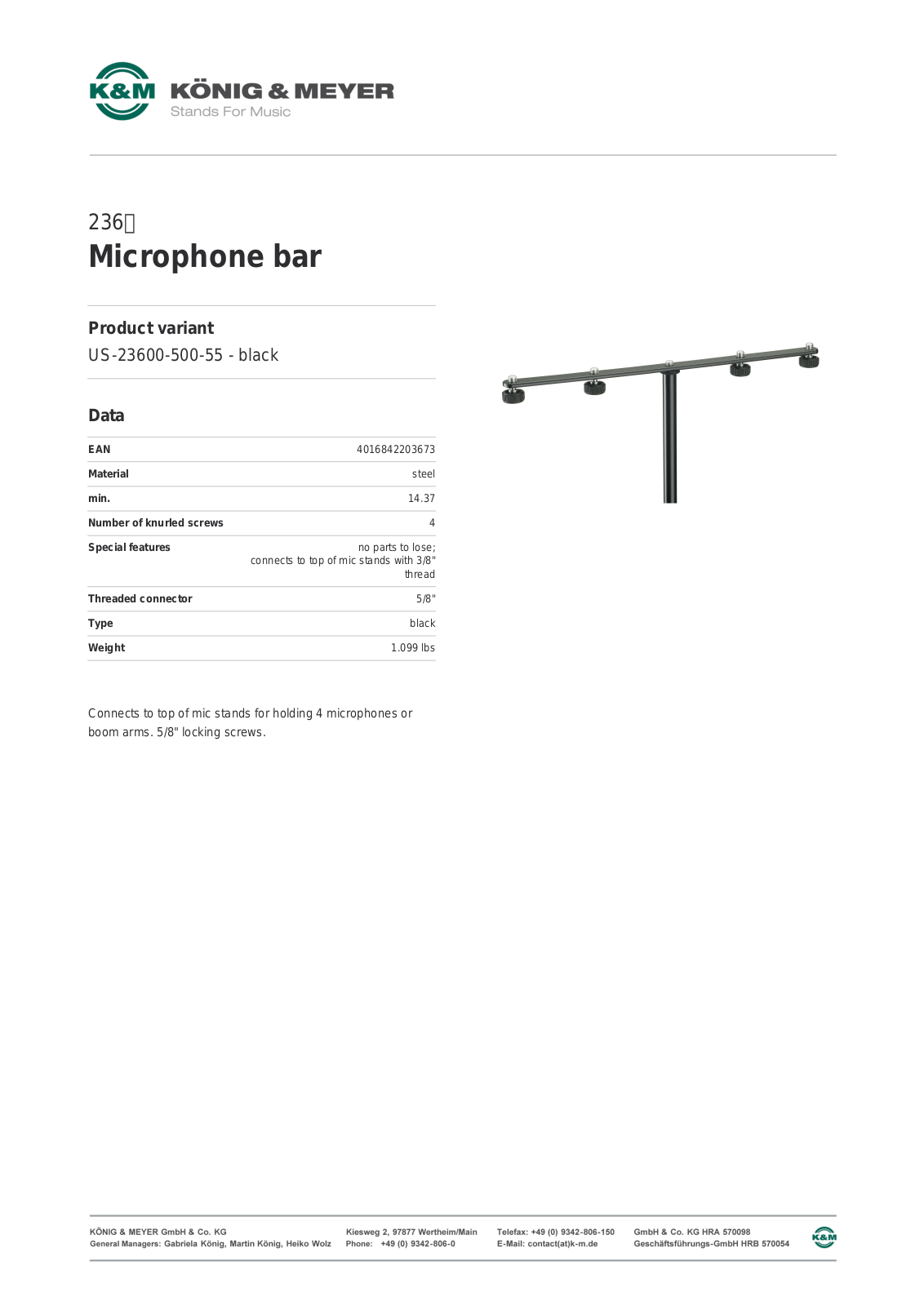 K&M 236 Data Sheet