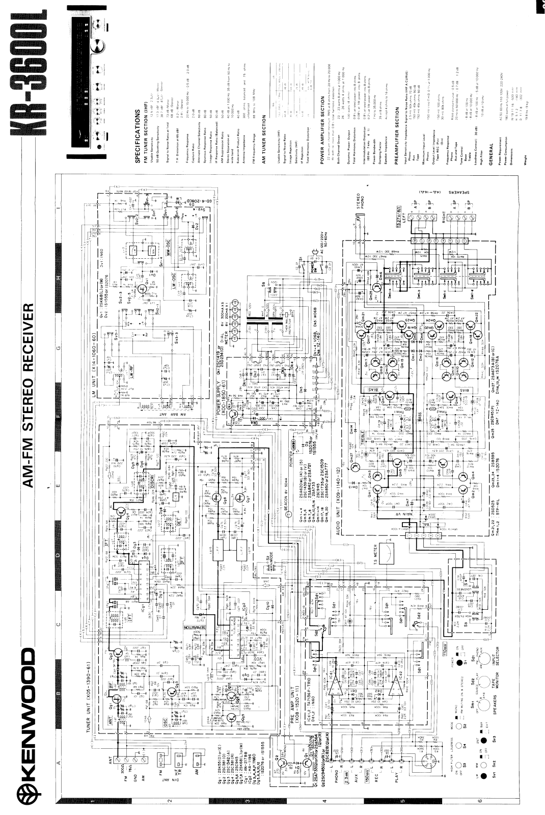 Kenwood KR-3600-L Schematic