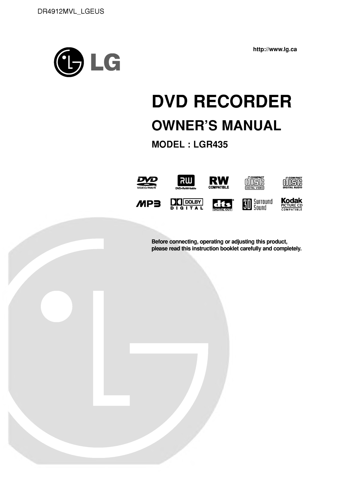 LG LGR435 User Manual