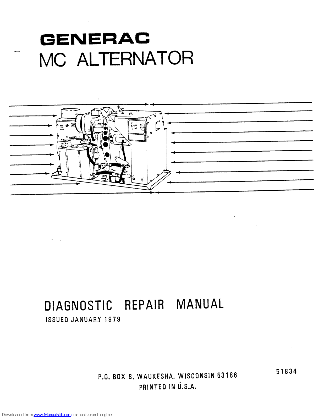 Generac Power Systems ALTERNATOR MC, MC-35 6894, MC-35 6895, MC-38 6938, MC-38 6939 Repair Manual