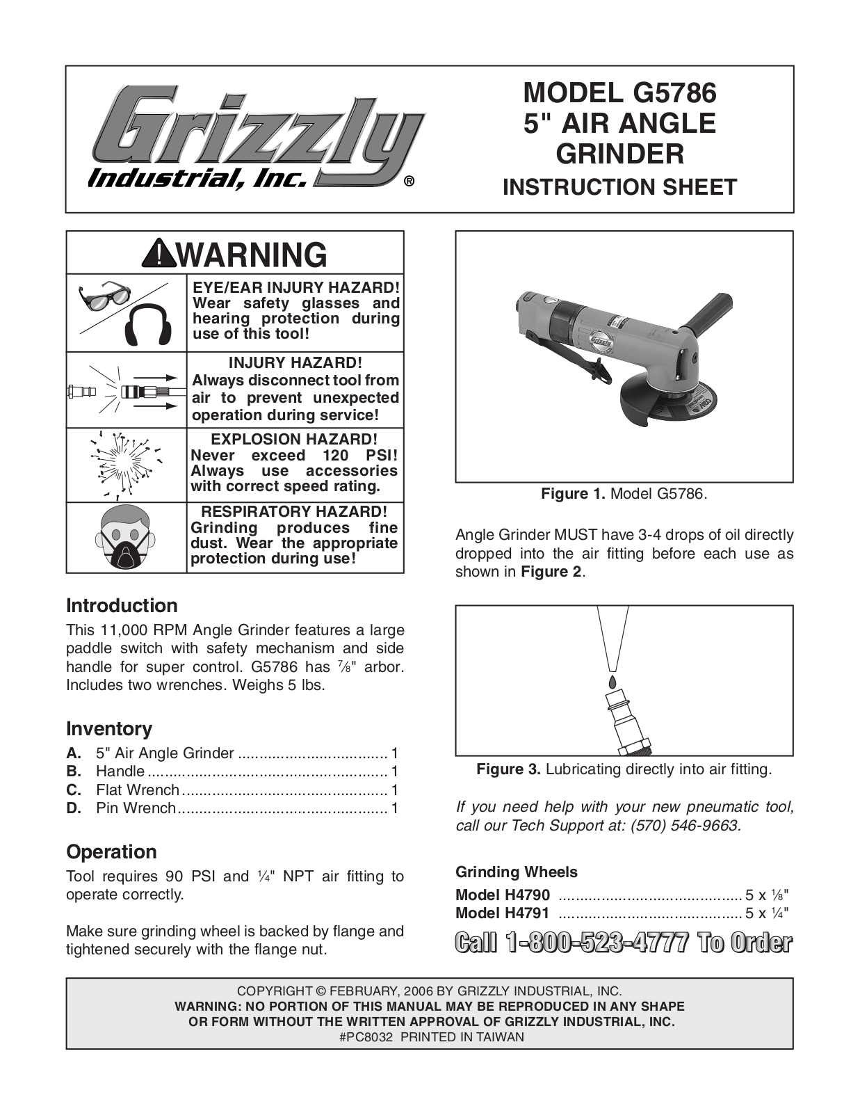 Grizzly G5786 User Manual