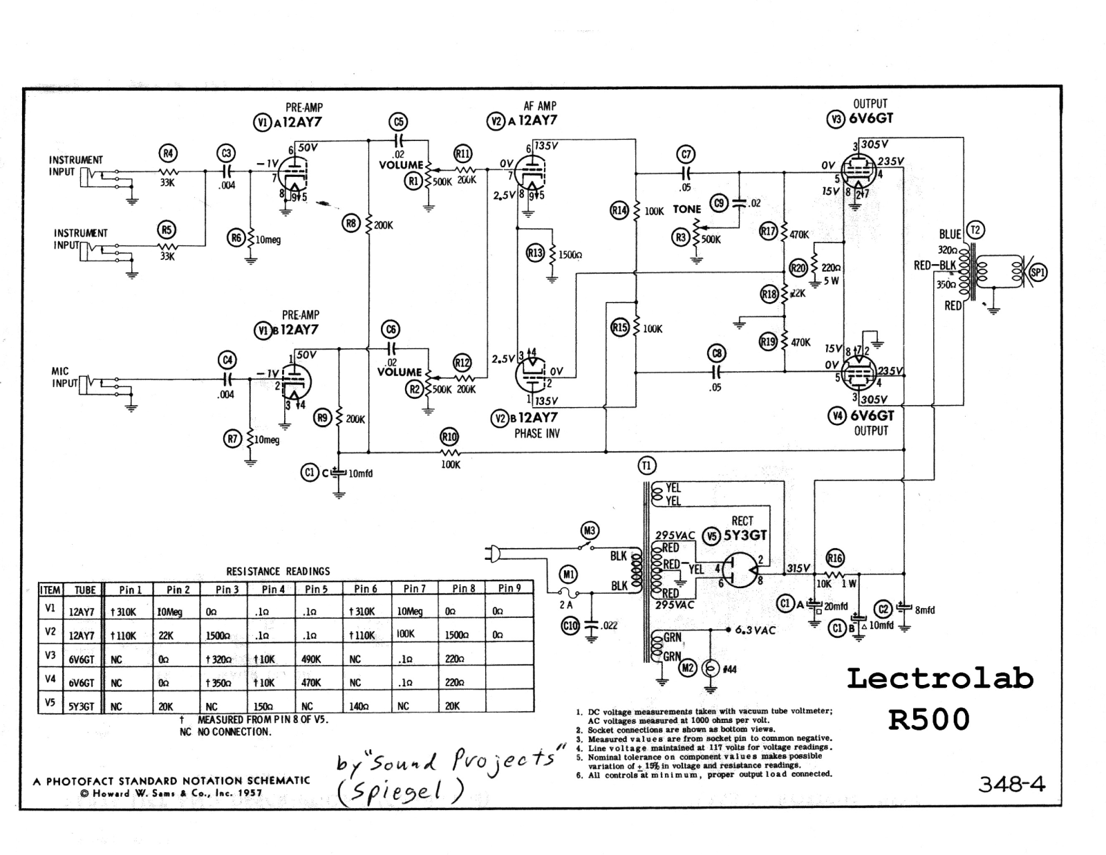 Lectrolab r500 schematic