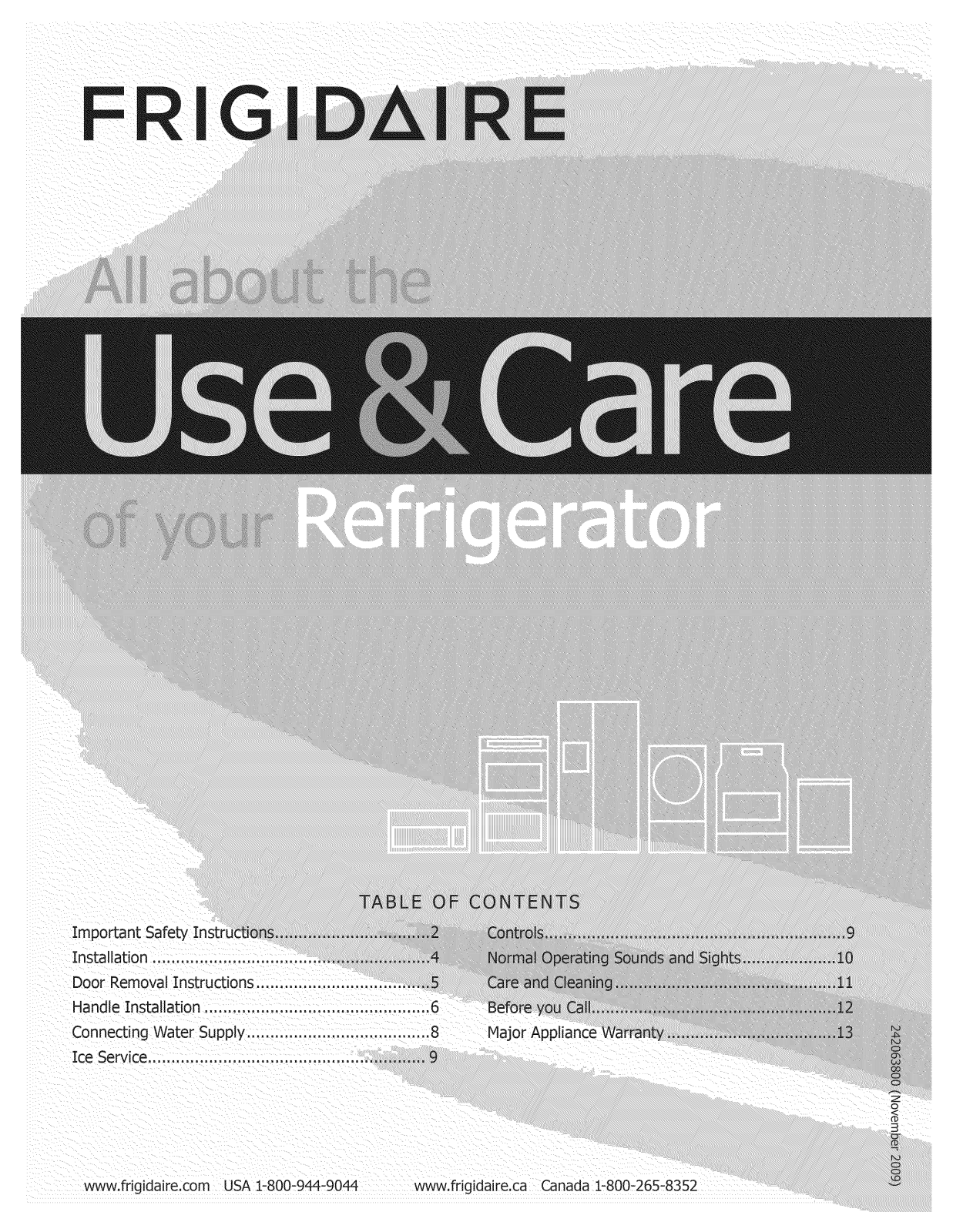 Frigidaire LFHT2117LW0, LFHT2117LB0, FFTR1713LW0, FFTR1713LQ0, FFTR1814LM0 Owner’s Manual