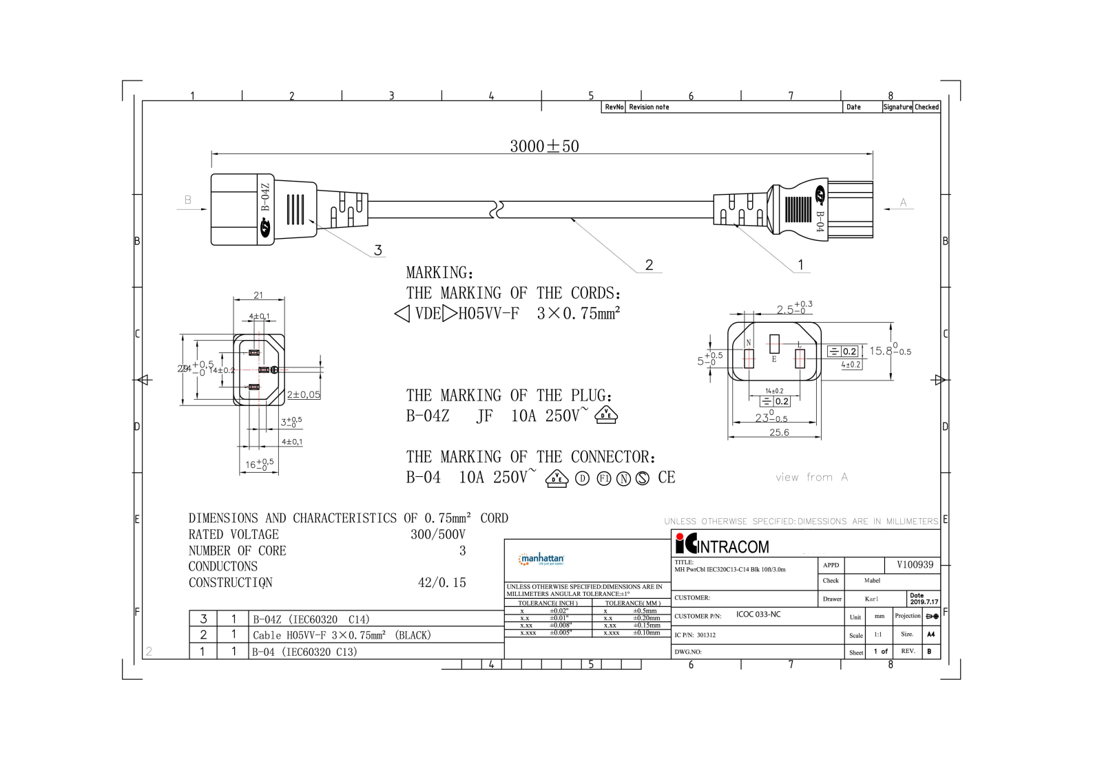 Manhattan ICOC 033-NC Drawing - ManualMachine.com