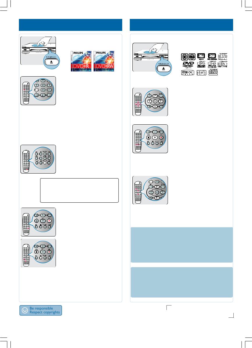 Philips DVDR3355 Getting Started Guide