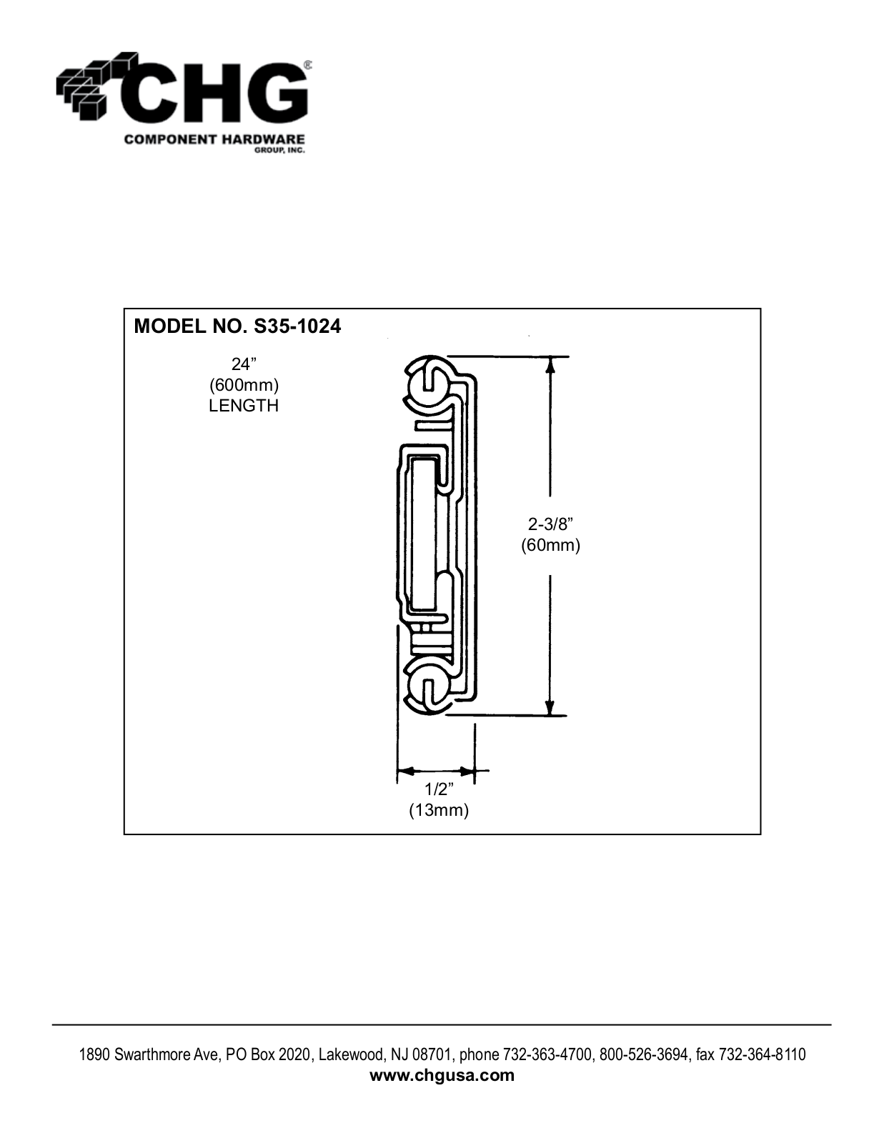 Component Hardware S35-1024 User Manual