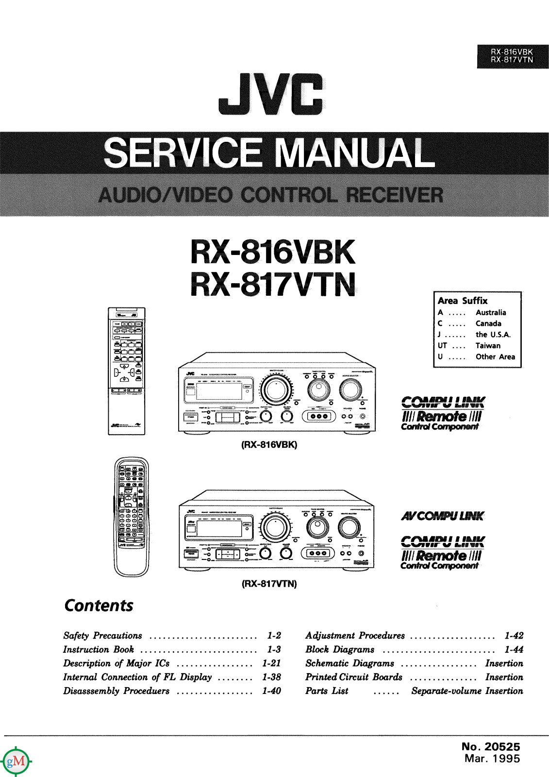 JVC RX-816-VBK, RX-817-VTN Service manual