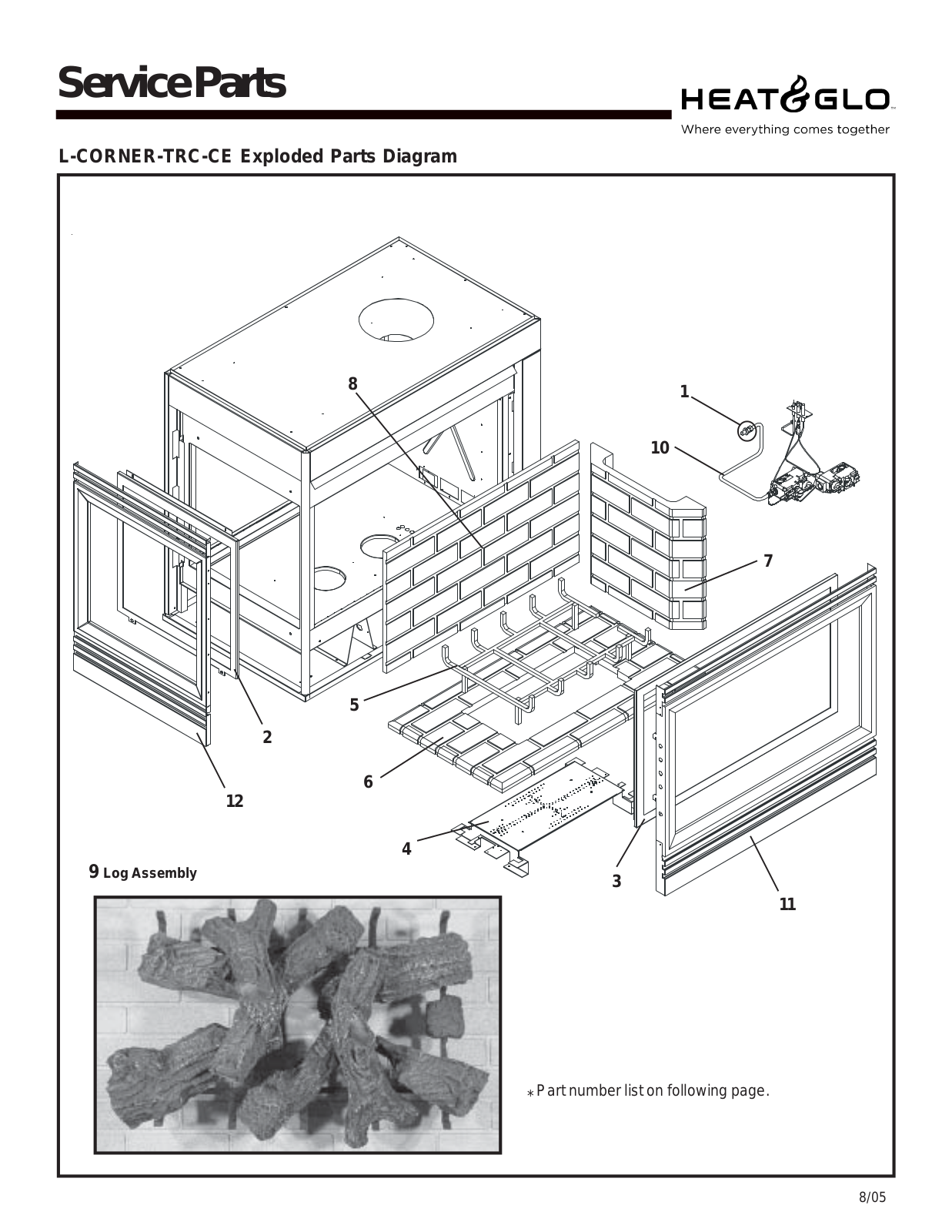 Heat & Glo L-CORNER-TRC-CE Service Parts