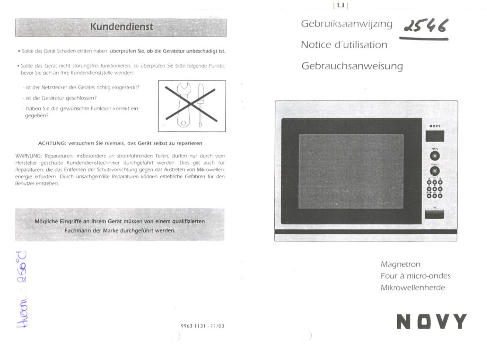 Novy 2546 User Manual