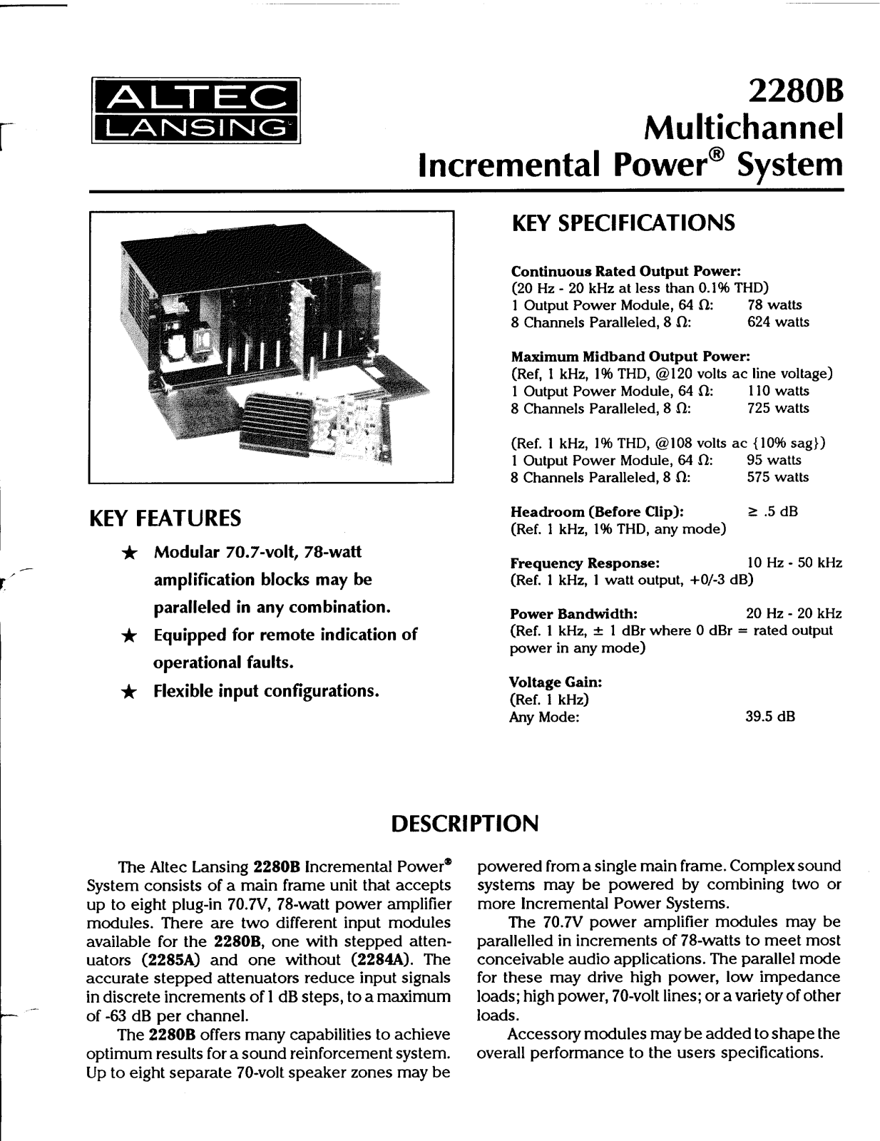 Altec 280B, 2280B Schematic