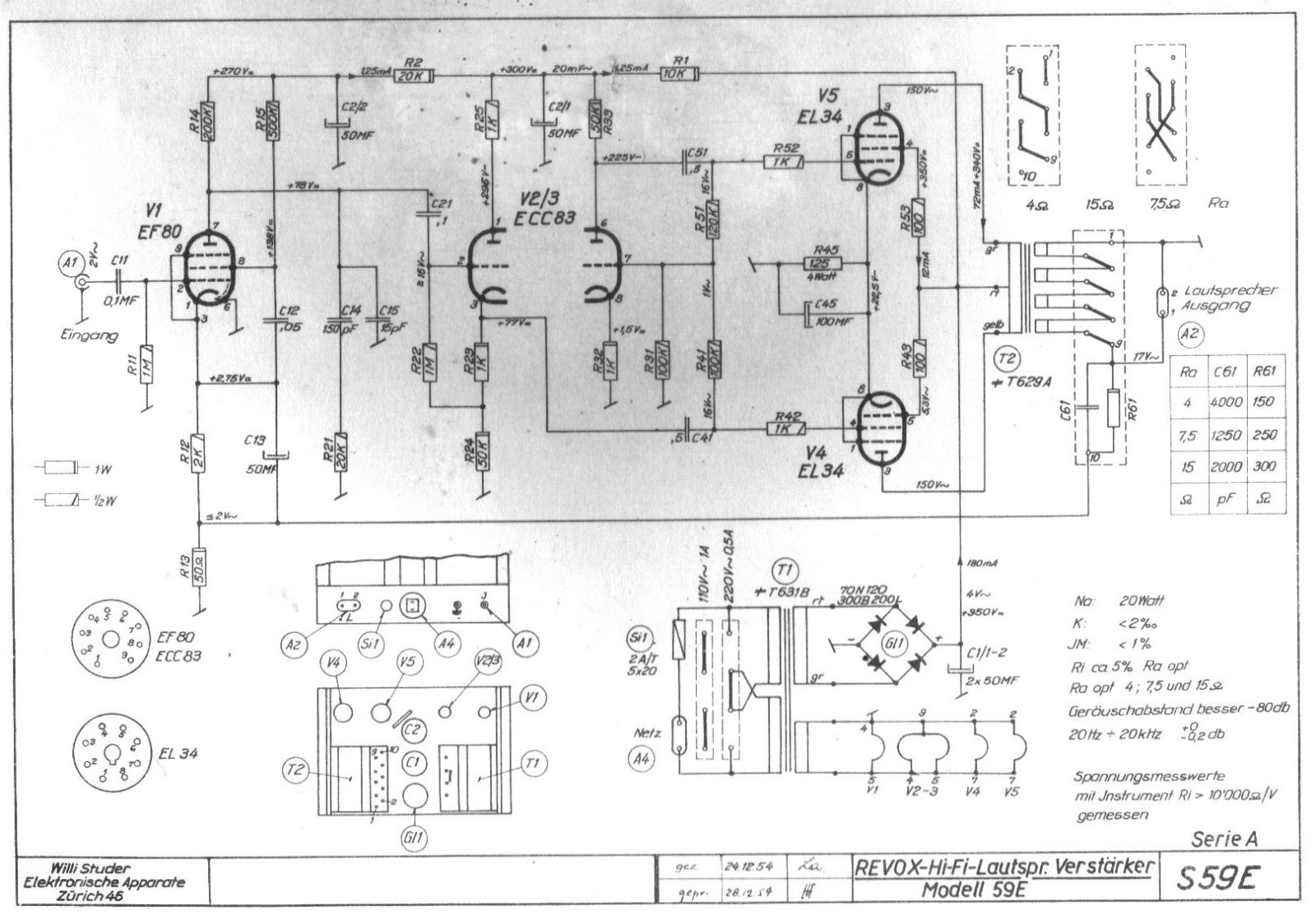 Revox 59-E Schematic