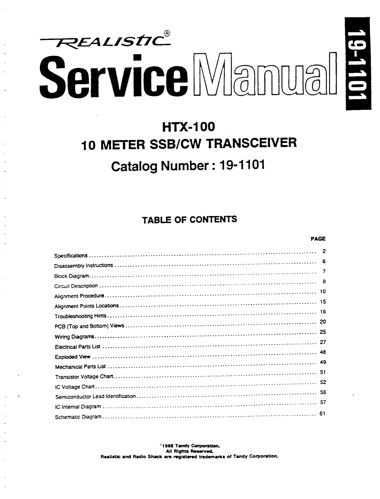 Realistic   RadioShack HTX-100 Service Manual