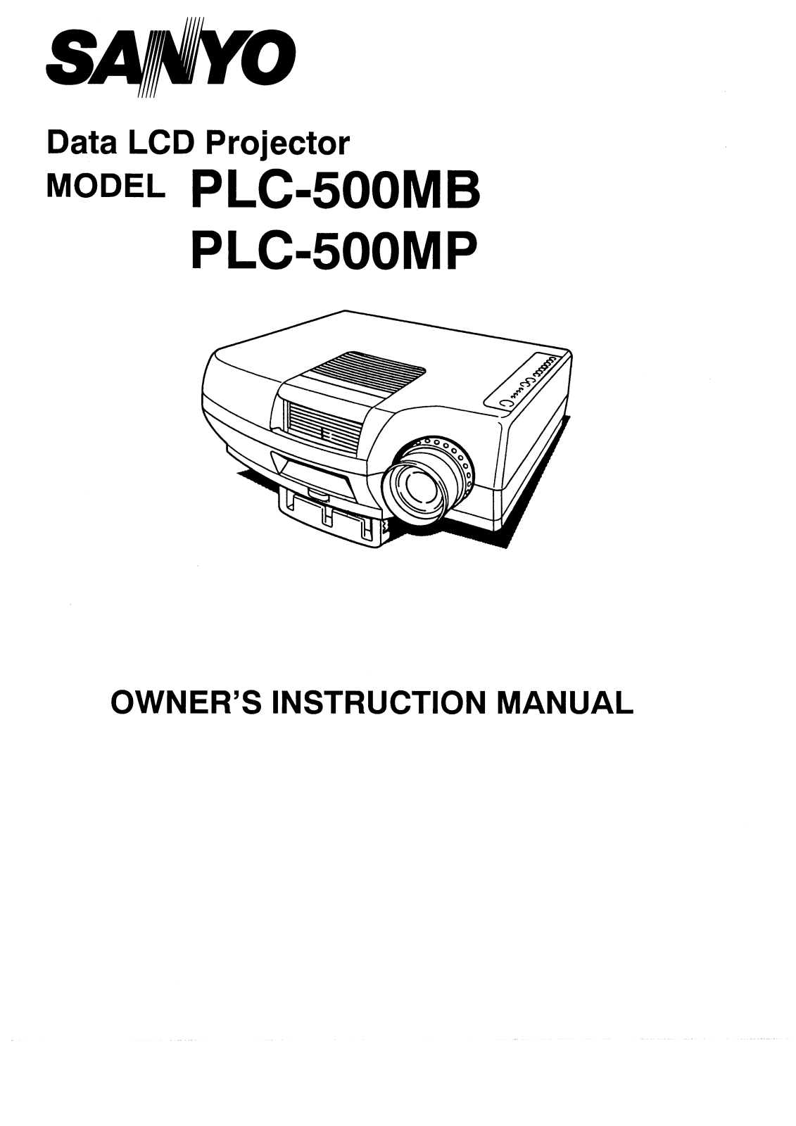 Sanyo PLC-500MP, PLC-500MB Instruction Manual