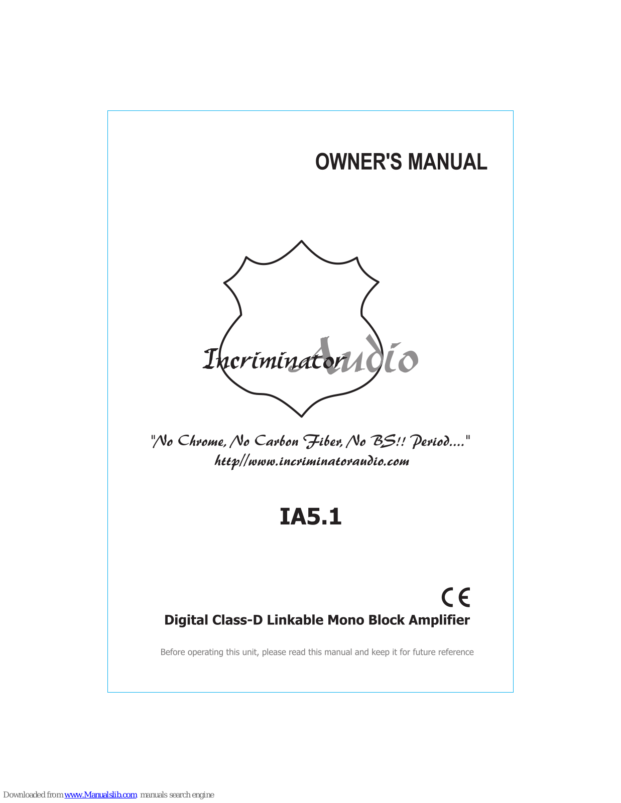 Incriminator Audio IA5.1 Owner's Manual