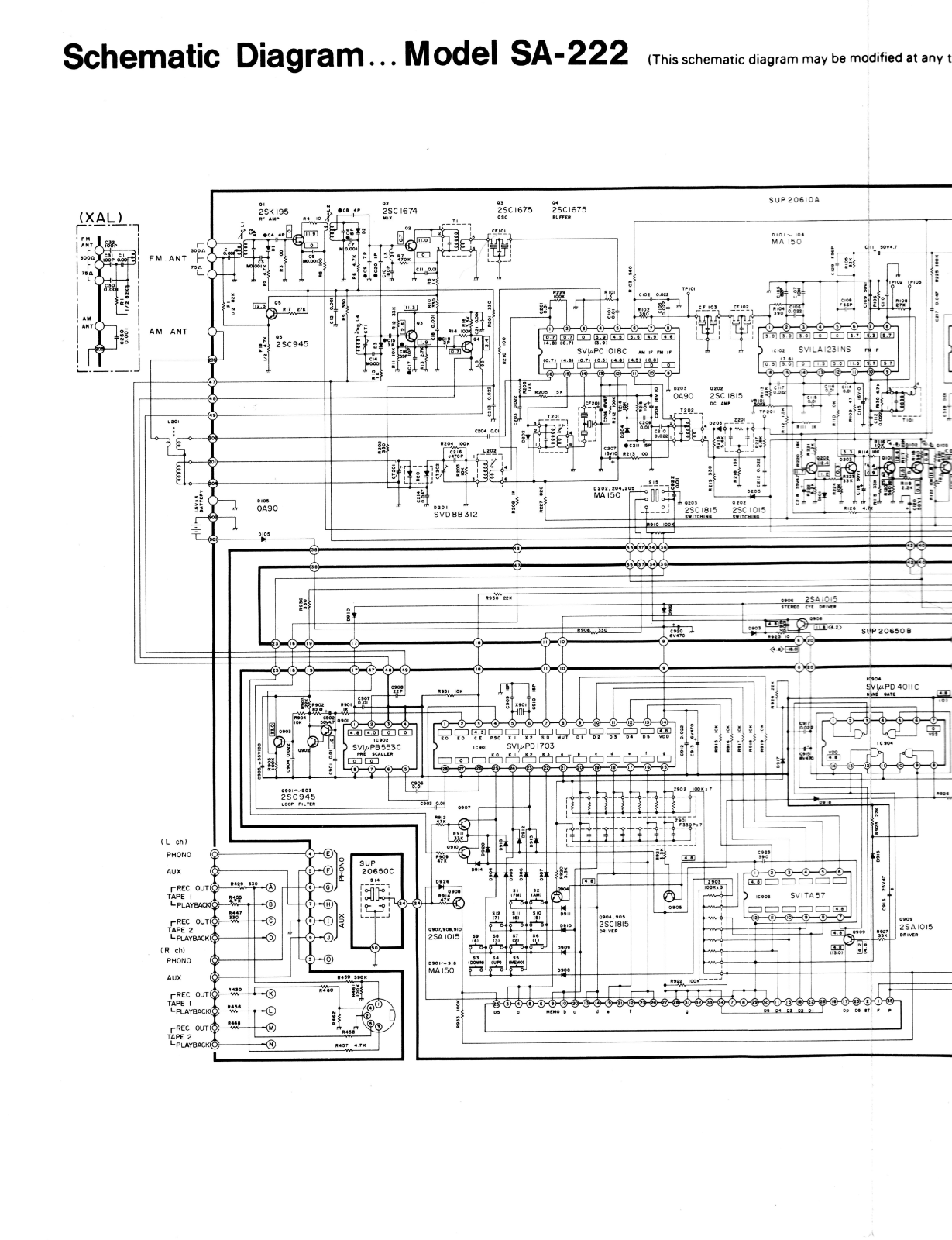 TECHNICS SA 222 Service Manual