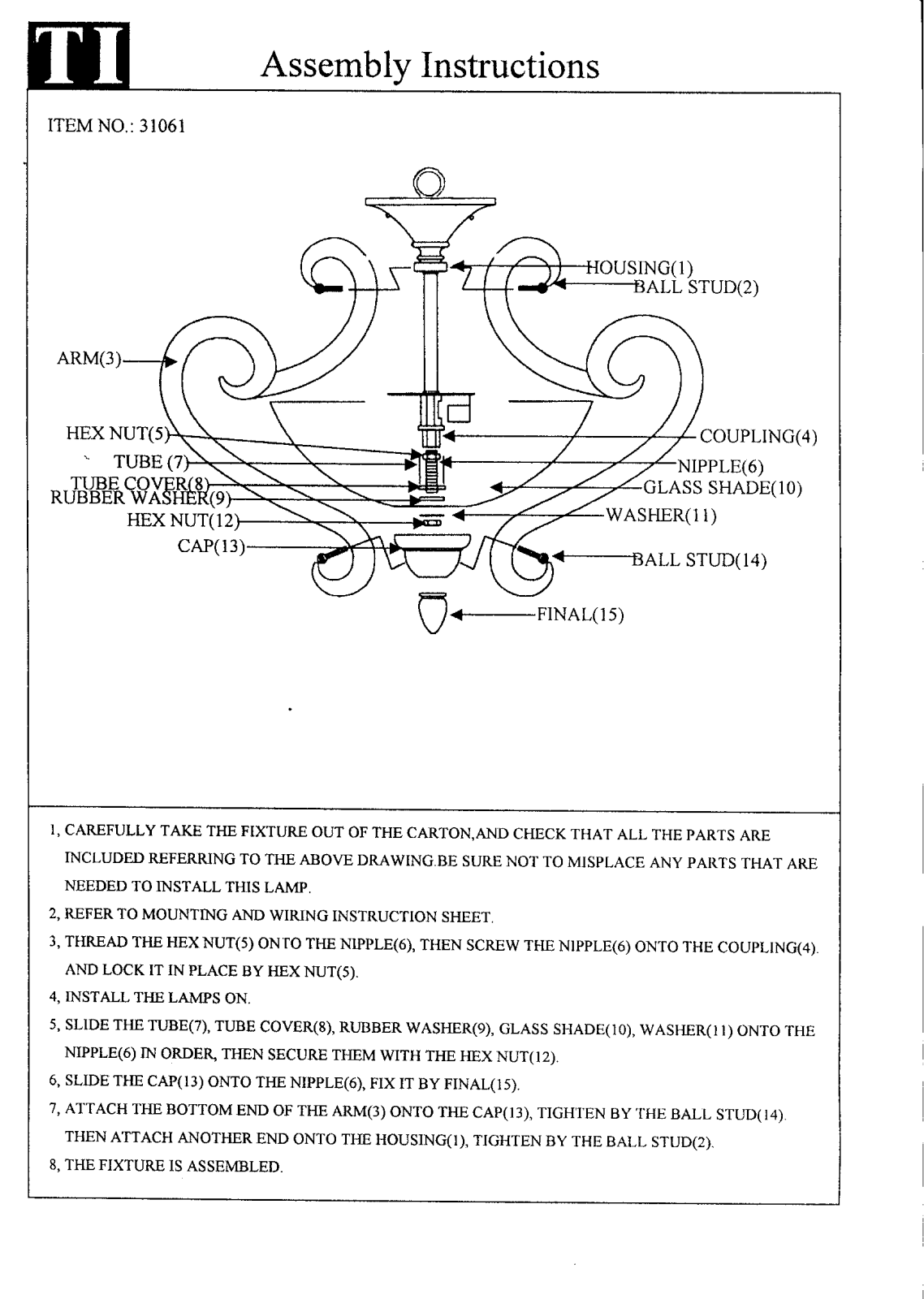 Triarch 31061 User Manual