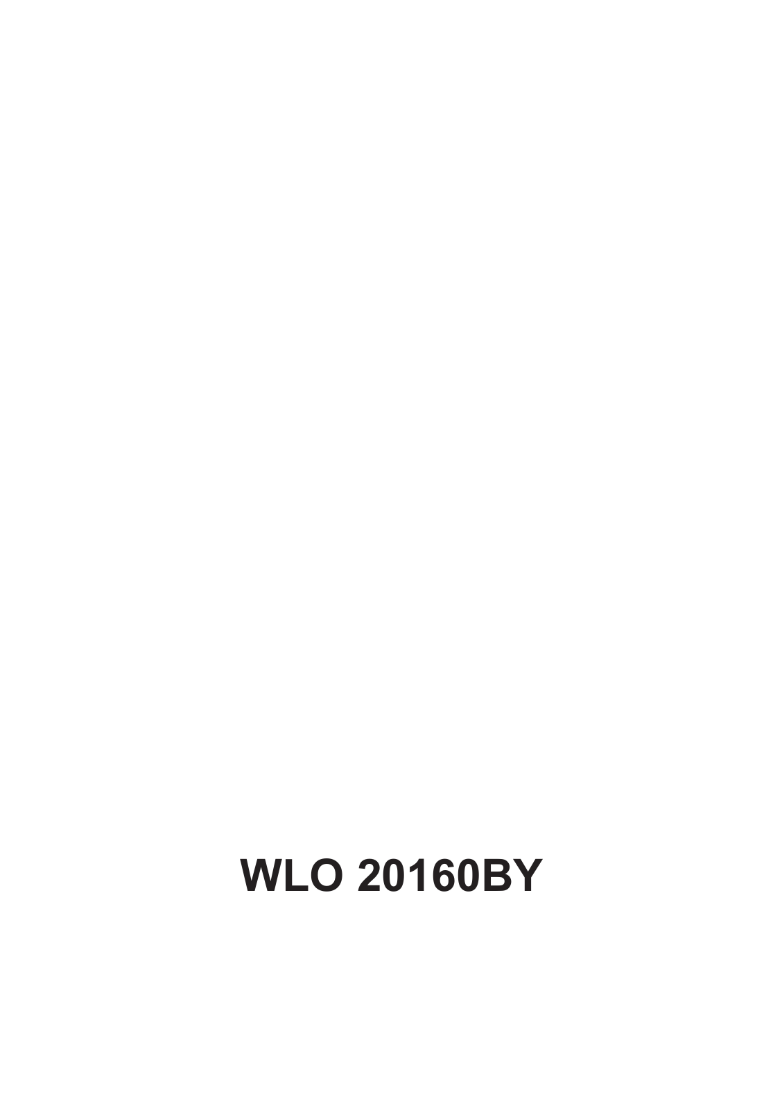 Bosch WLO20160BY User Manual