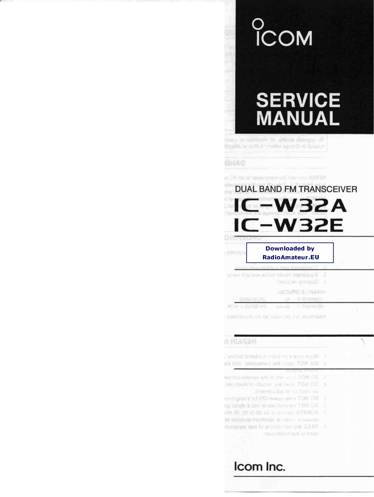 Icom IC-W32 User Manual