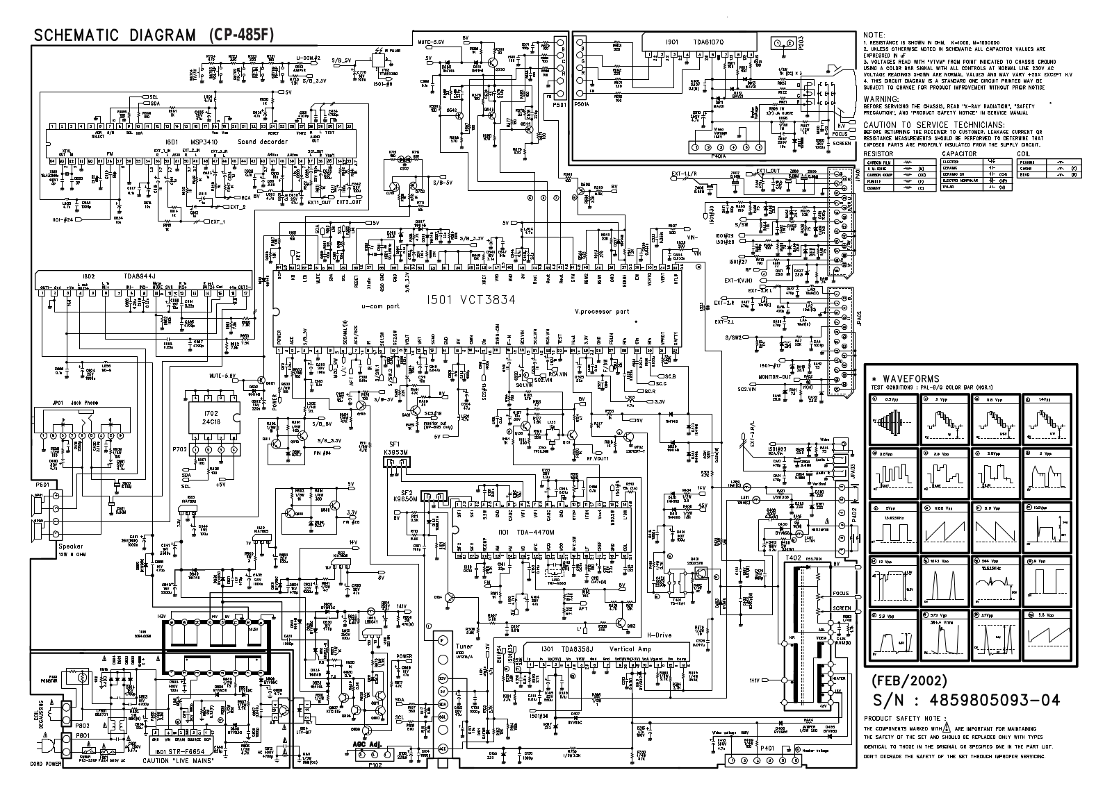 Daewoo CP-485F Schematic