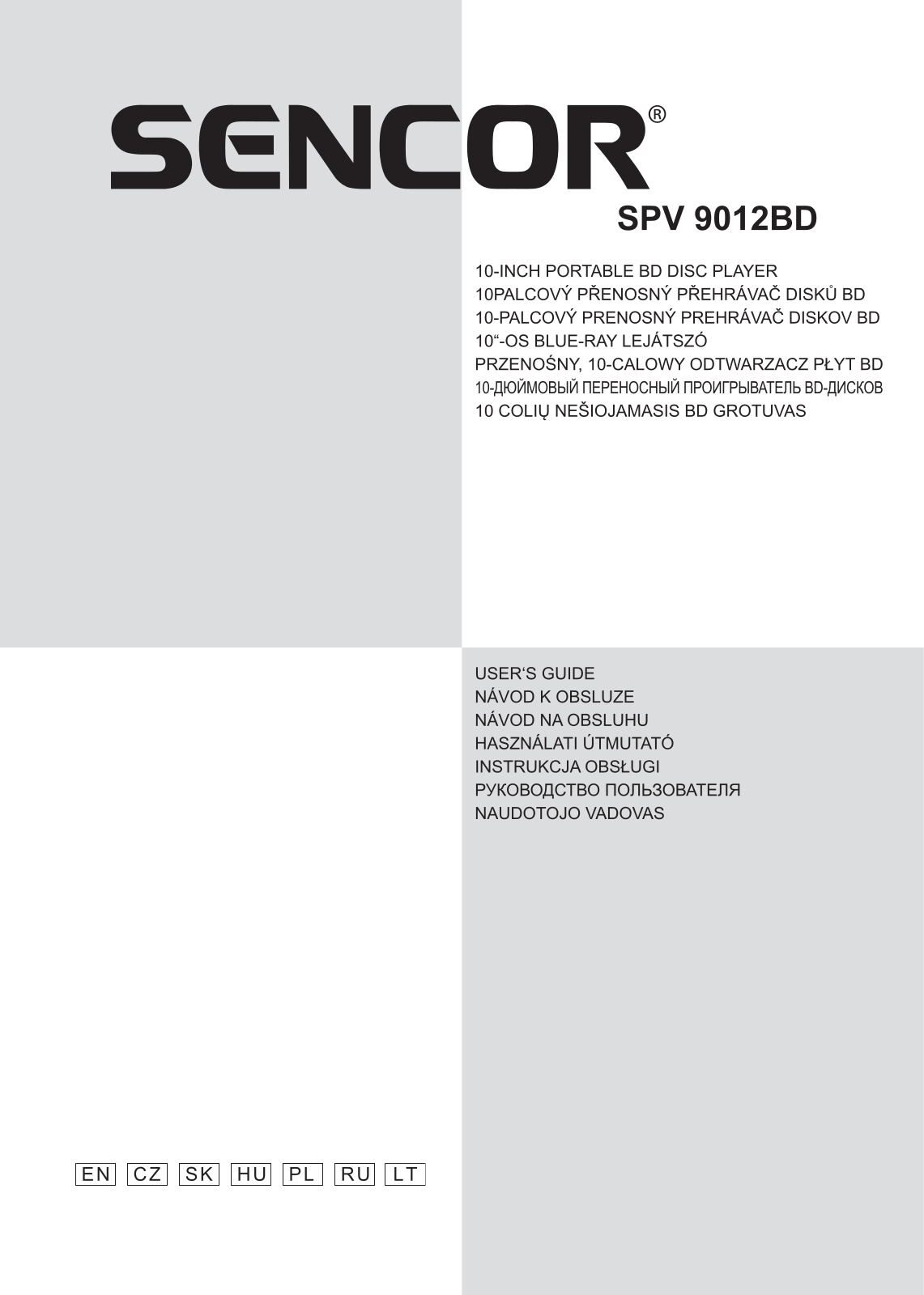 Sencor SPV 9012BD User Manual