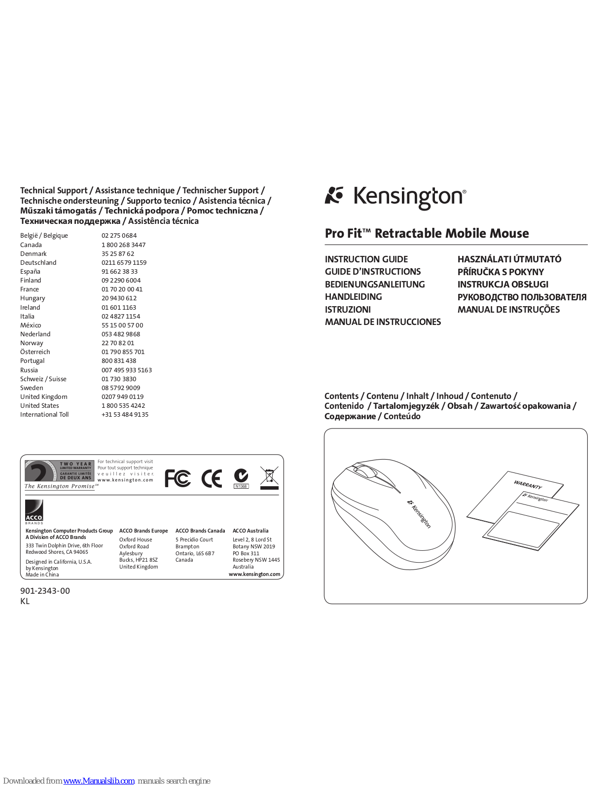 Kensington K72339US, Pro Fit Instruction Manual