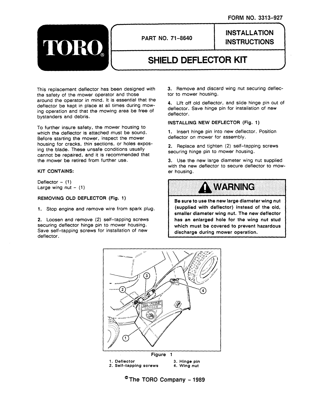 Toro 71-8640 Installation Instructions