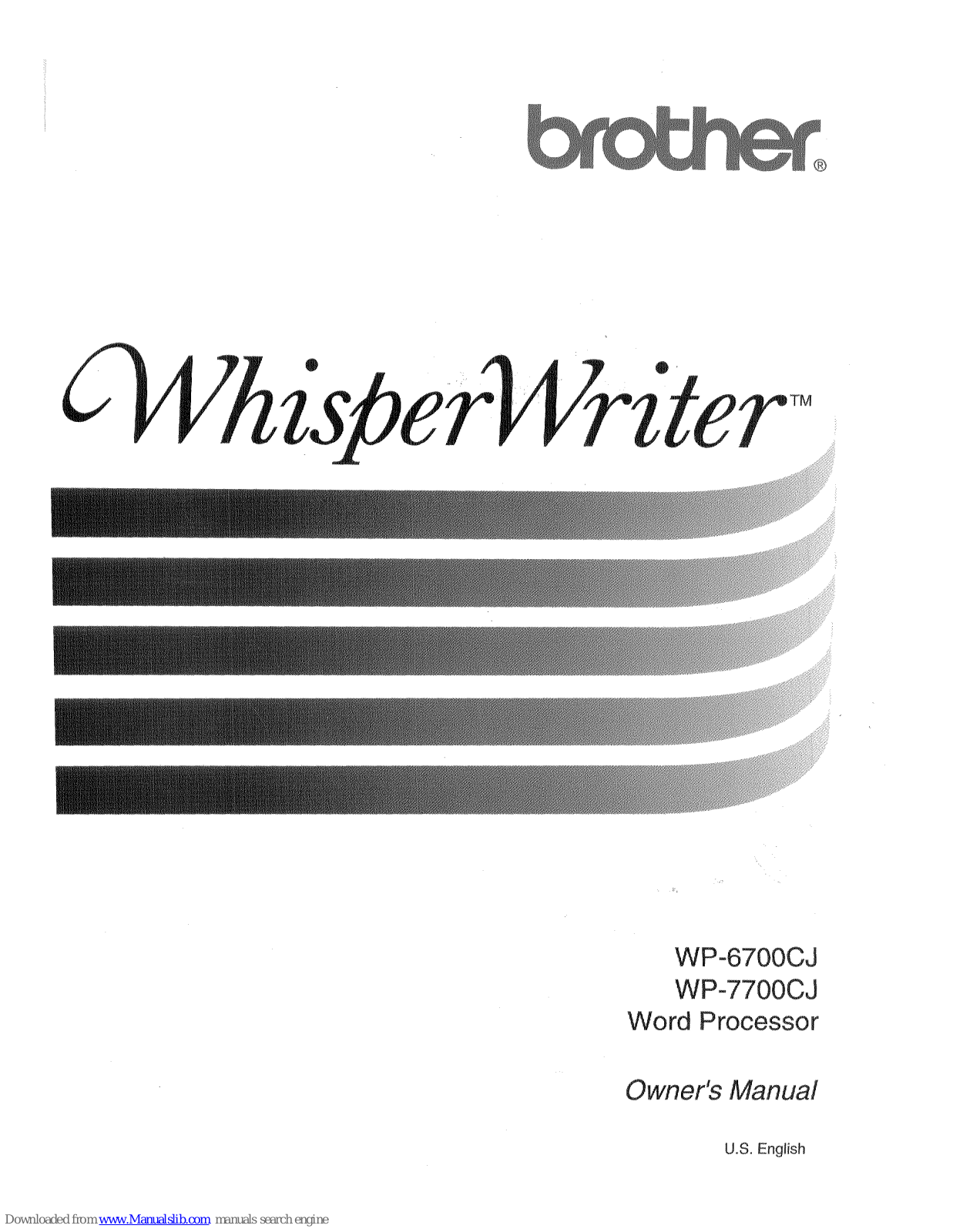 Brother WhisperWriter WP-6700CJ, WhisperWriter WP-7700CJ Owner's Manual