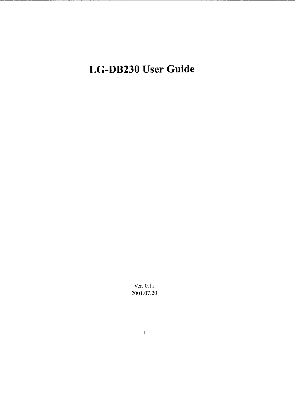 LG DB230 Users manual