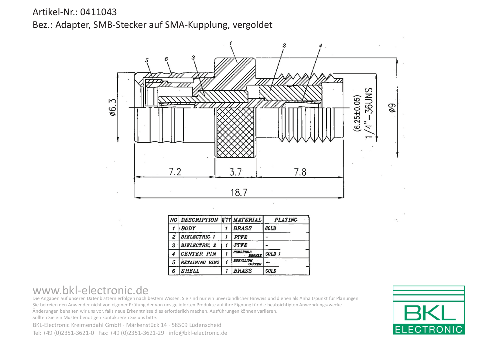 BKL BKL 0411043 Datasheet - ManualMachine.com