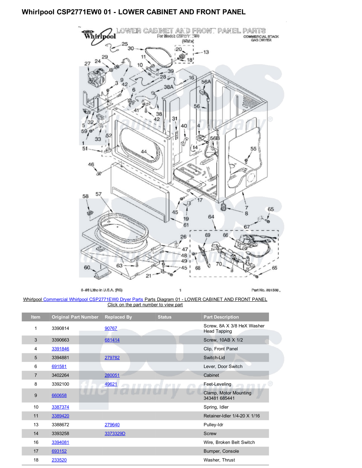 Whirlpool CSP2771EW0 Parts Diagram