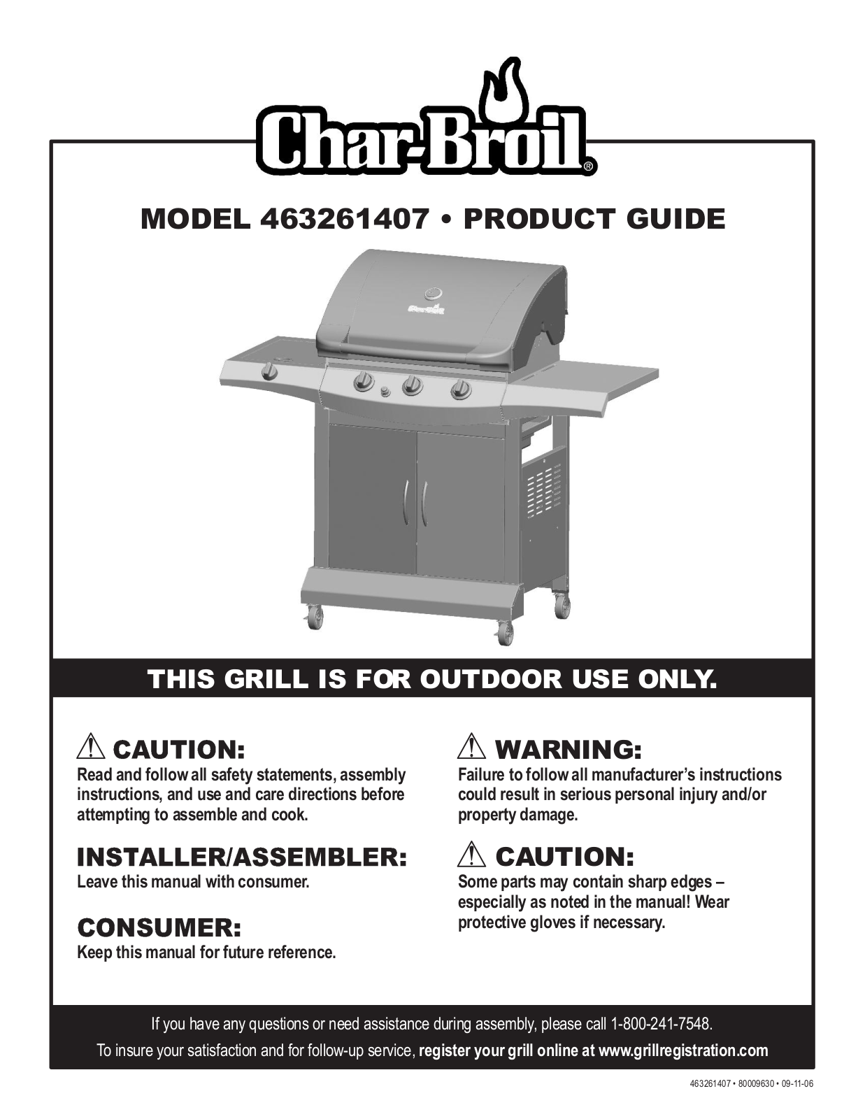 Charbroil 463261407 Owner's Manual