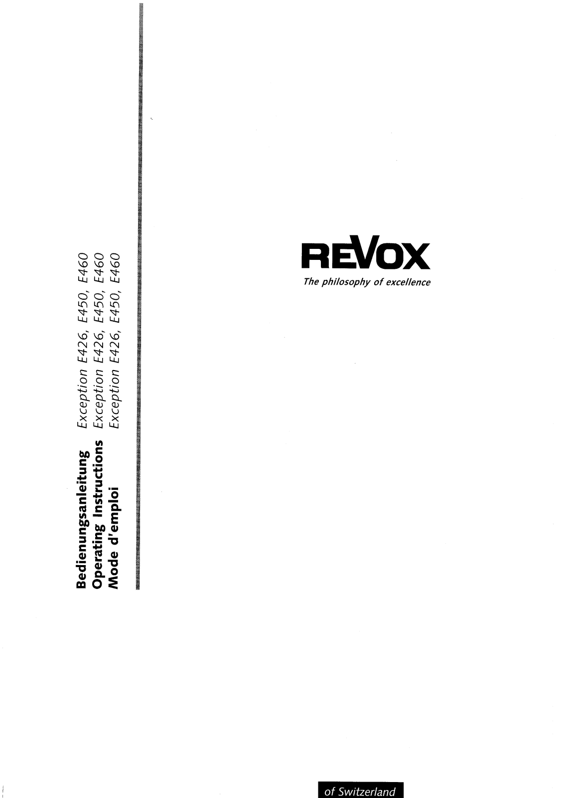 Revox E-450 Owners manual