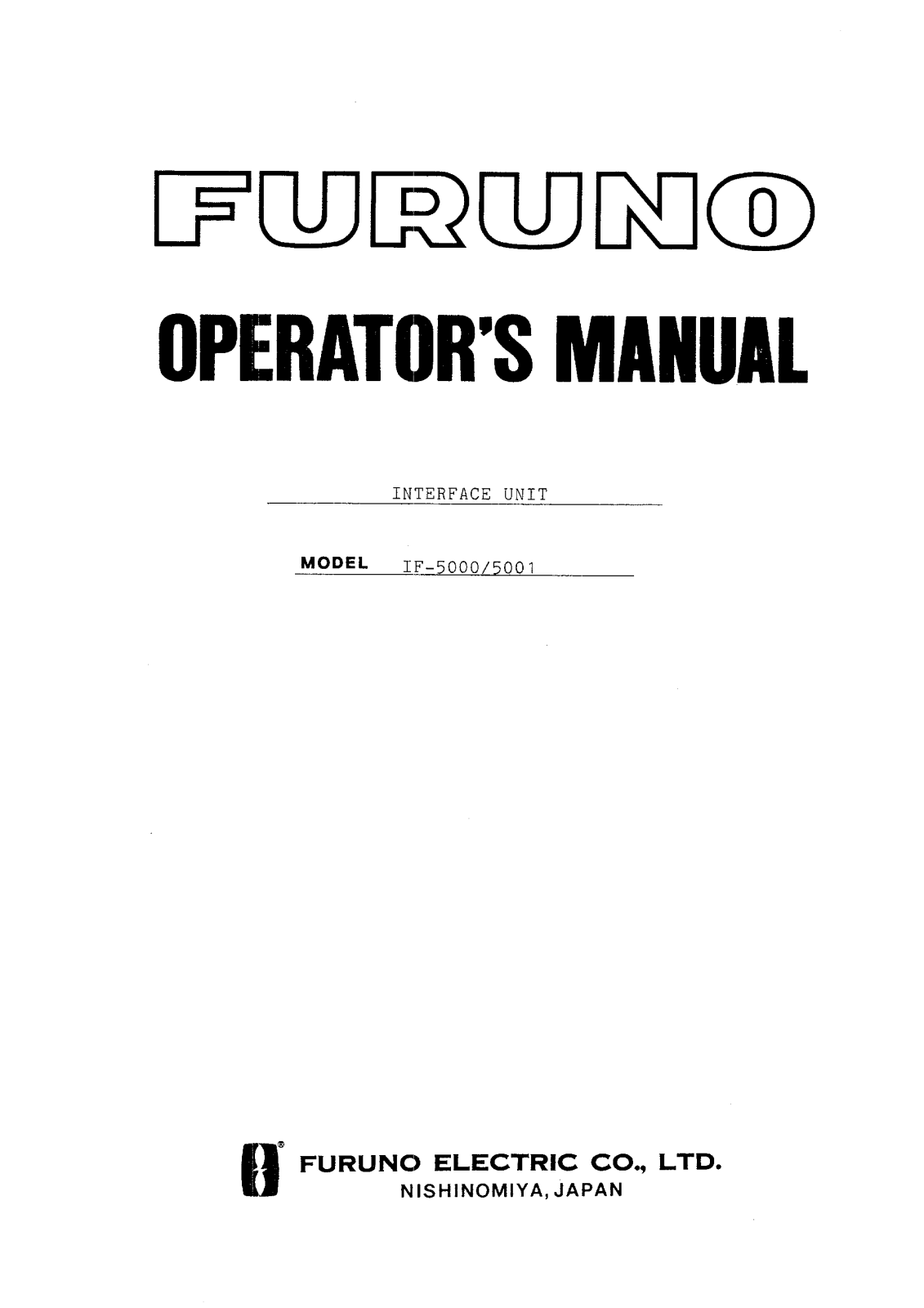 Furuno IF-5000, IF-5001 User Manual