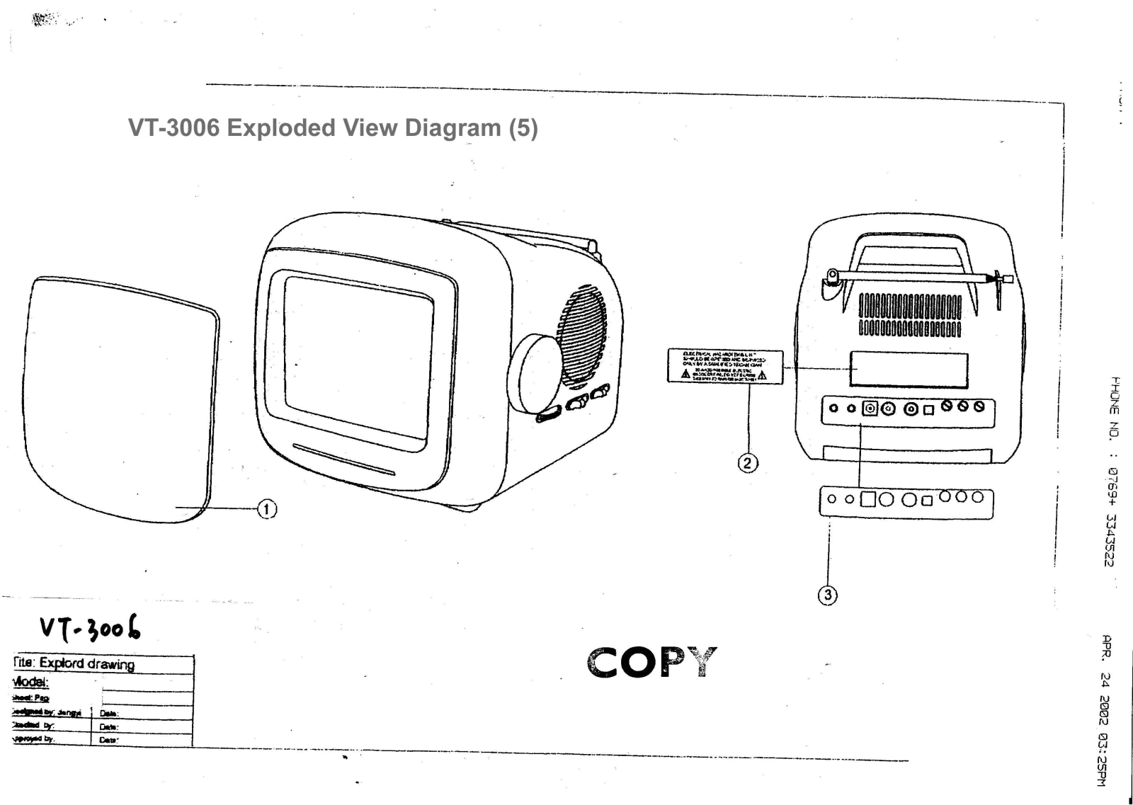 Vitek VT-3006 Exploded View Diagram