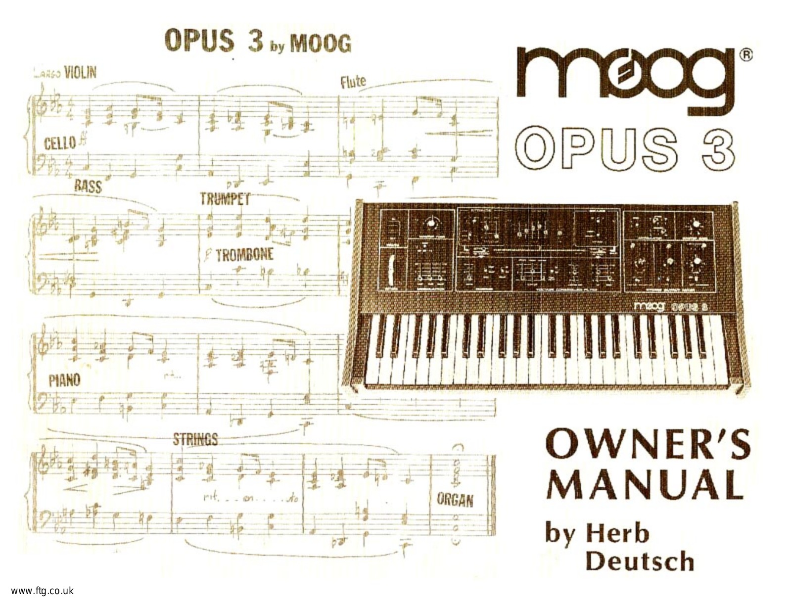 Moog Music Opus 3 Owner's Manual