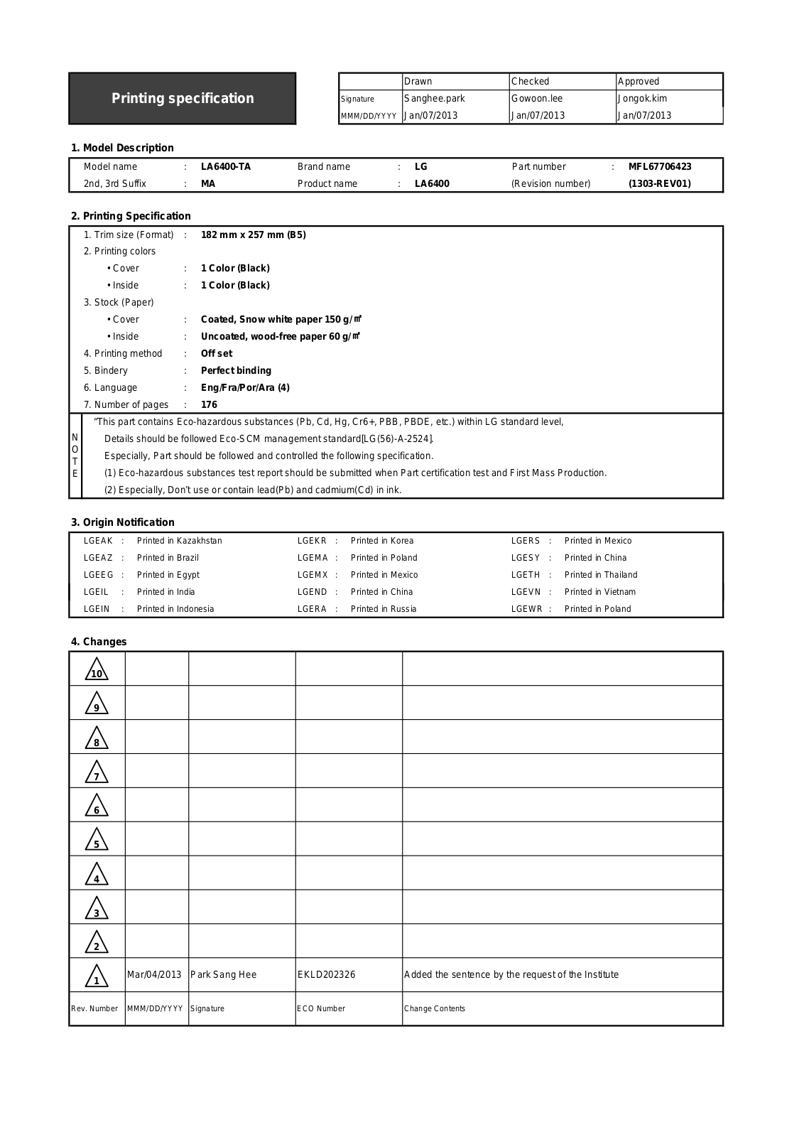 LG 55LA6400, 42LN5700-TB Owner’s Manual