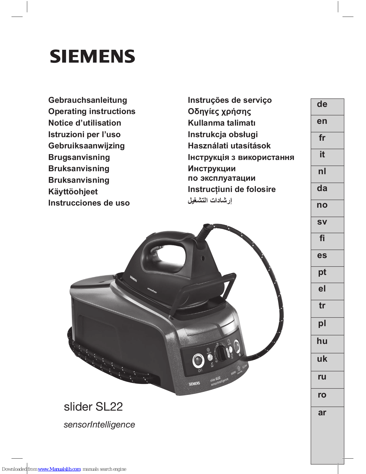 Siemens slider SL22 Operating Instructions Manual