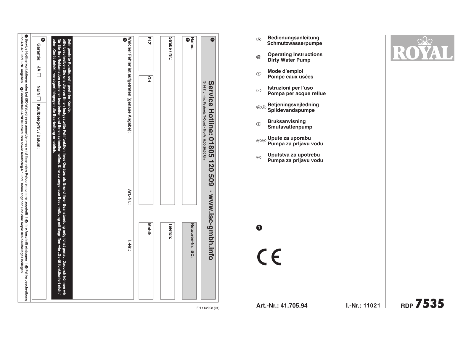 Einhell 4170594 Operating Instructions