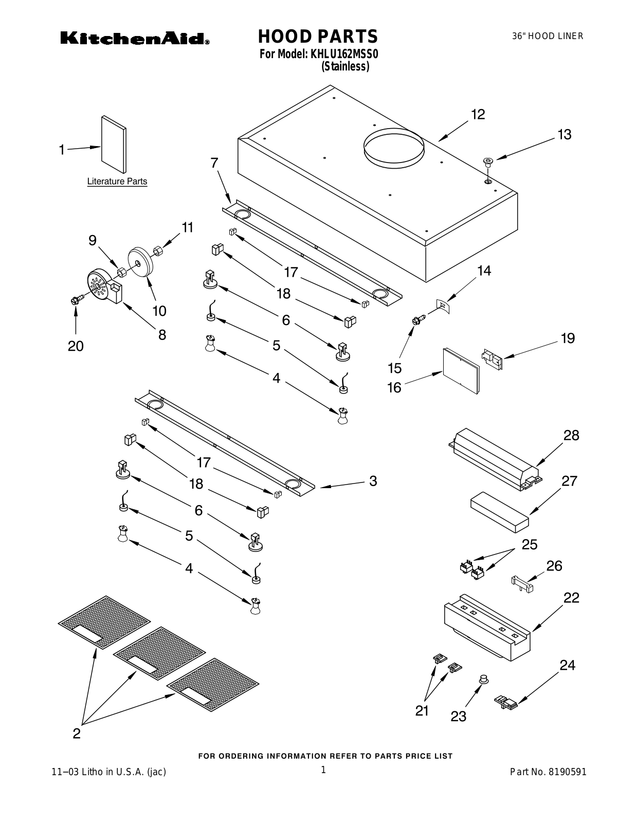 KitchenAid KHLU162MSS0 User Manual